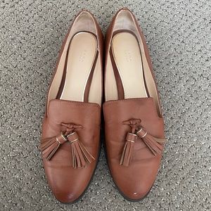 ZARA Tassel Brown Leather Loafers